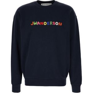 JW Anderson, Heren, Sweatshirts & Hoodies, Blauw, Maat: XS Katoen,