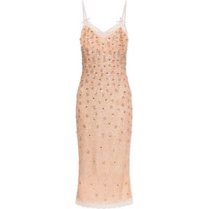 Loveshackfancy, Dames, Jurken, Roze, Maat: 3XS Leer,