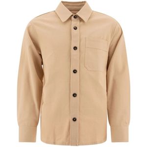 A.p.c., Heren, Overhemden, Beige, Maat: M Katoen,