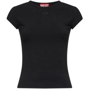 Diesel, Dames, Tops, Zwart, Maat: M Katoen,