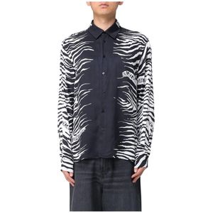 Zebra Print - Zijde Blouse - Zwart - Lange Mouwen