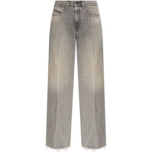Diesel, Dames, Jeans, Grijs, Maat: W23 Katoen,