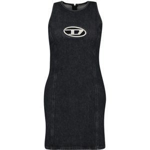 Diesel, Dames, Jurken, Zwart, Maat: L Denim,