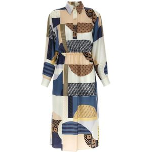 Fendi - Overhemdjurk - Veelkleurig - Met Puntkraag en Knoopsluiting