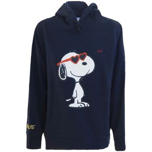 Sun68, Dames, Sweatshirts & Hoodies, Blauw, Maat: S