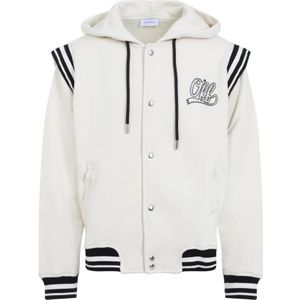Fleece Varsity Hoodie - Off White - 100% Katoen - Regular Fit