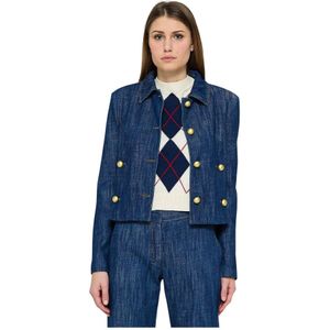Ermanno Scervino, Dames, Jassen, Blauw, Maat: XS Denim,