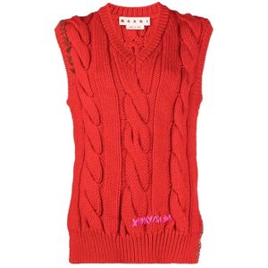 Marni, Dames, Truien, Rood, Maat: XS Wol,