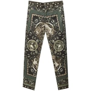 Dolce & Gabbana - Broeken - Veelkleurig - Katoenen Broek met Poppenprint