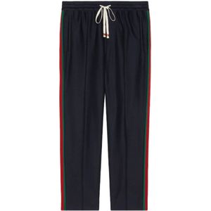 Gucci, Heren, Broeken, Blauw, Maat: S Katoen,