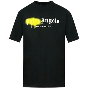 Palm Angels, Heren, Tops, Zwart, Maat: S Katoen,