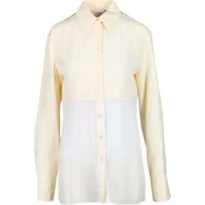 Sportmax, Dames, Blouses & Shirts, Beige, Maat: S Viscose,