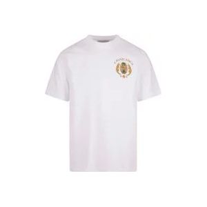 Casablanca Witte Tennis Club T-shirt , White , Heren , Maat: L