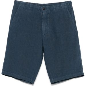 Corneliani, Heren, Korte broeken, Blauw, Maat: M Linnen,