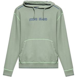 Stone Island, Heren, Sweatshirts & Hoodies, Groen, Maat: L Katoen,