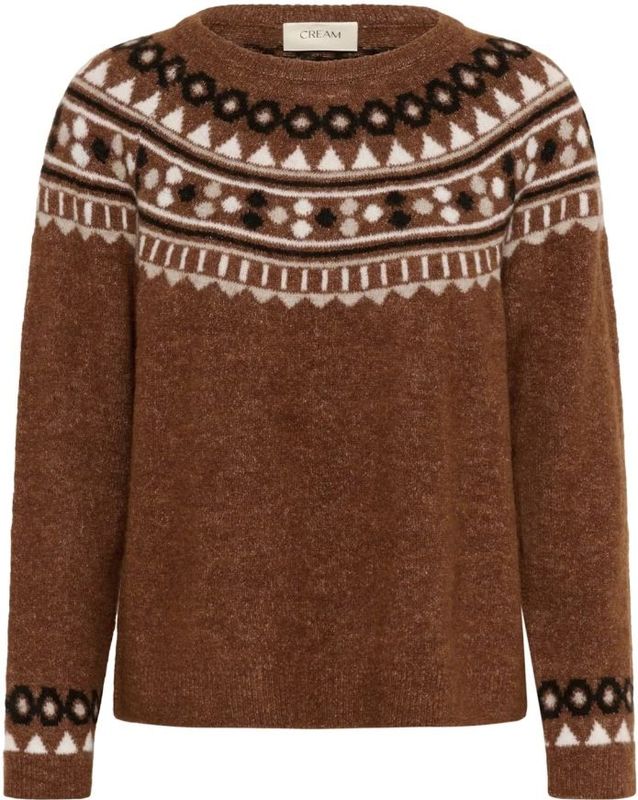 Cream Trui 'CRCherrie'  lichtbruin / bruin gemêleerd / zwart / wit