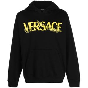 Versace, Heren, Sweatshirts & Hoodies, Zwart, Maat: L