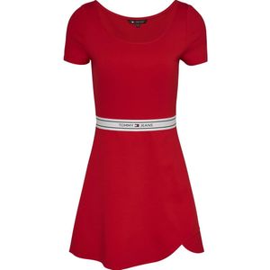 Tommy Jeans, Dames, Jurken, Rood, Maat: L Viscose,