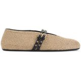 - Paper Straw Ballerinas in zwart