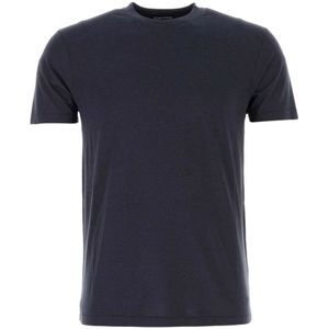 Tom Ford - T-shirt - Blauw - Katoen - Crew Neck Regular Fit