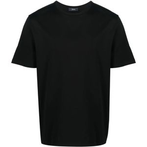 Herno - T-shirt - Zwart - Katoen/Elastan