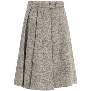Brunello Cucinelli, Dames, Rokken, Grijs, Maat: XS Wol,