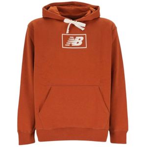 New Balance, Heren, Sweatshirts & Hoodies, Bruin, Maat: M Katoen,
