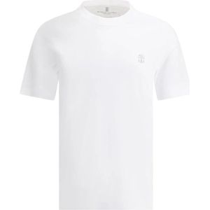 Brunello Cucinelli, Heren, Tops, Wit, Maat: S Katoen,