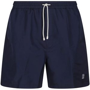 Brunello Cucinelli, Heren, Badkleding, Blauw, Maat: 2XL Nylon,