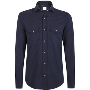 Eleventy, Heren, Overhemden, Blauw, Maat: 2XL Katoen,