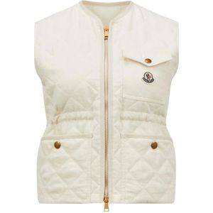 Moncler, Dames, Jassen, Wit, Maat: L