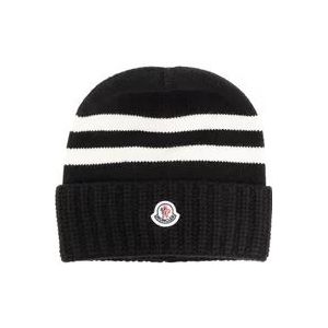 Moncler Beanie met logo , Black , Dames , Maat: ONE Size