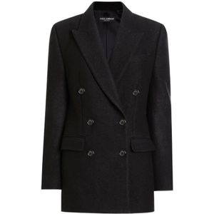 Dolce & Gabbana, Dames, Jassen, Zwart, Maat: XS Wol,