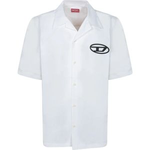 Diesel - Overhemd - Wit - 100% Katoen - Korte Mouwen - Knoopsluiting