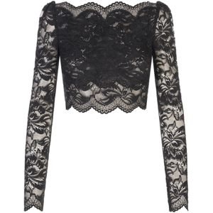 Rabanne, Dames, Tops, Zwart, Maat: M Polyamide,