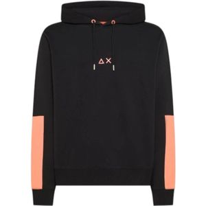 Sun68, Heren, Sweatshirts & Hoodies, Zwart, Maat: S Katoen,