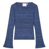 Fabienne Chapot - Truien - Blauw - Aansluitende Gebreide Top - Wijde Mouwen