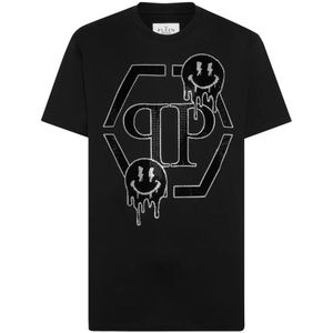 Philipp Plein, Heren, Tops, Zwart, Maat: 2XL Katoen,