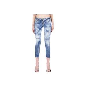 Dsquared2 Heldere Was Cropped Jeans , Blue , Dames , Maat: 2XS