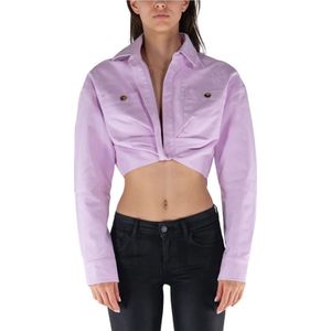 Off White, Dames, Blouses & Shirts, Roze, Maat: S Katoen,