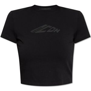 Dsquared2, Dames, Tops, Zwart, Maat: L Katoen,