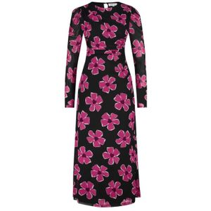 Fabienne Chapot - Geplooide Mouw Midi Jurk - Veelkleurig - Dames - Polyester