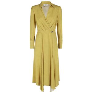 Elisabetta Franchi, Dames, Jurken, Geel, Maat: L Viscose,