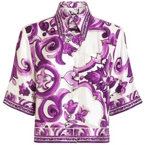 Dolce & Gabbana, Dames, Blouses & Shirts, Paars, Maat: XS
