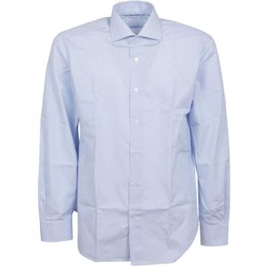 Buonamassa, Heren, Overhemden, Blauw, Maat: M Katoen,