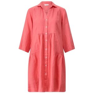 Rosso35, Dames, Jurken, Rood, Maat: M Linnen,