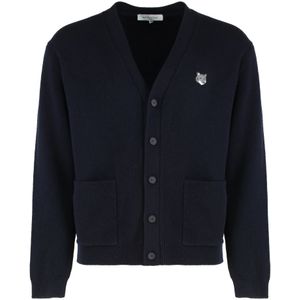 Maison Kitsuné, Heren, Truien, Blauw, Maat: M Wol,