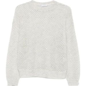Brunello Cucinelli, Dames, Truien, Grijs, Maat: M Katoen,