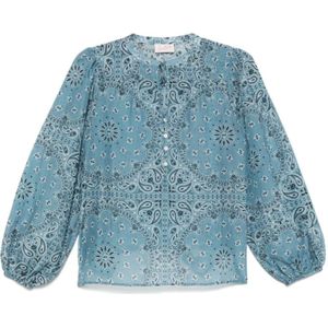 MC2 Saint Barth, Dames, Blouses & Shirts, Blauw, Maat: S Katoen,