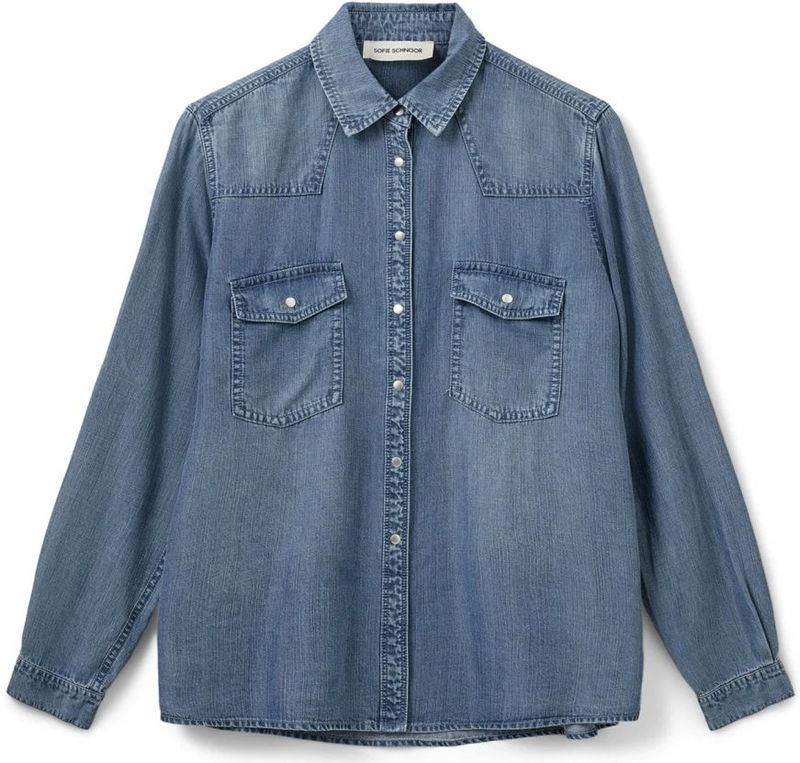 Sofie Schnoor - Aline SW Shirt - Blauw - Blouse - Katoen